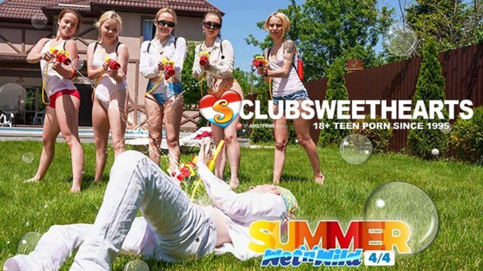 Kissing scene with appealing July from Club Sweethearts