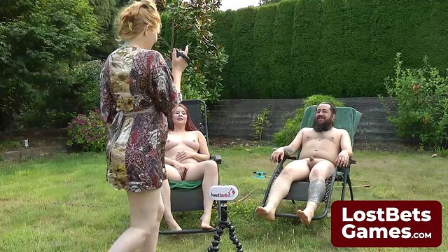 Radiant female at lost a bet scene